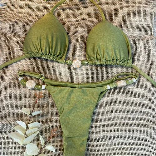 Bikini 2025 – Maillot deux Pièce Couleur Unie Femme