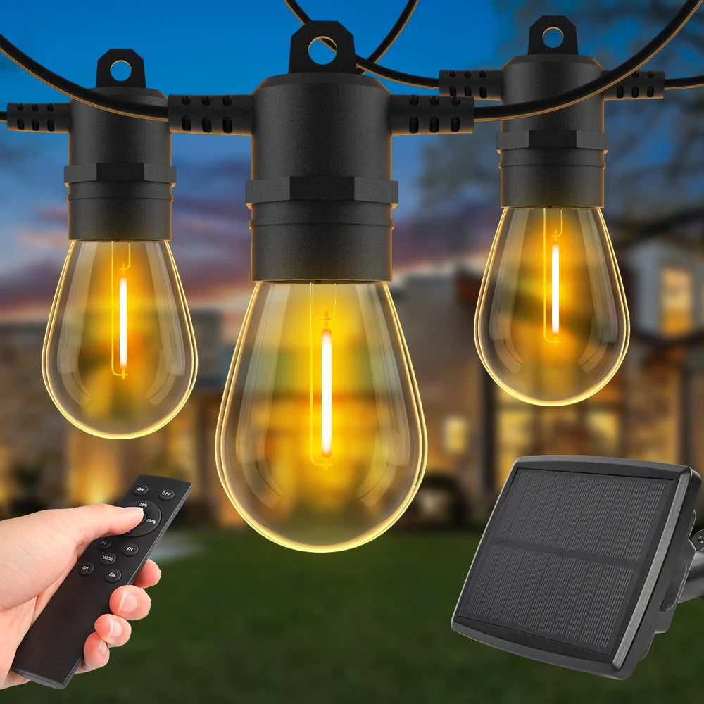 Guirlande Solaire LED 15M – Lumière Extérieure Étanche IP65