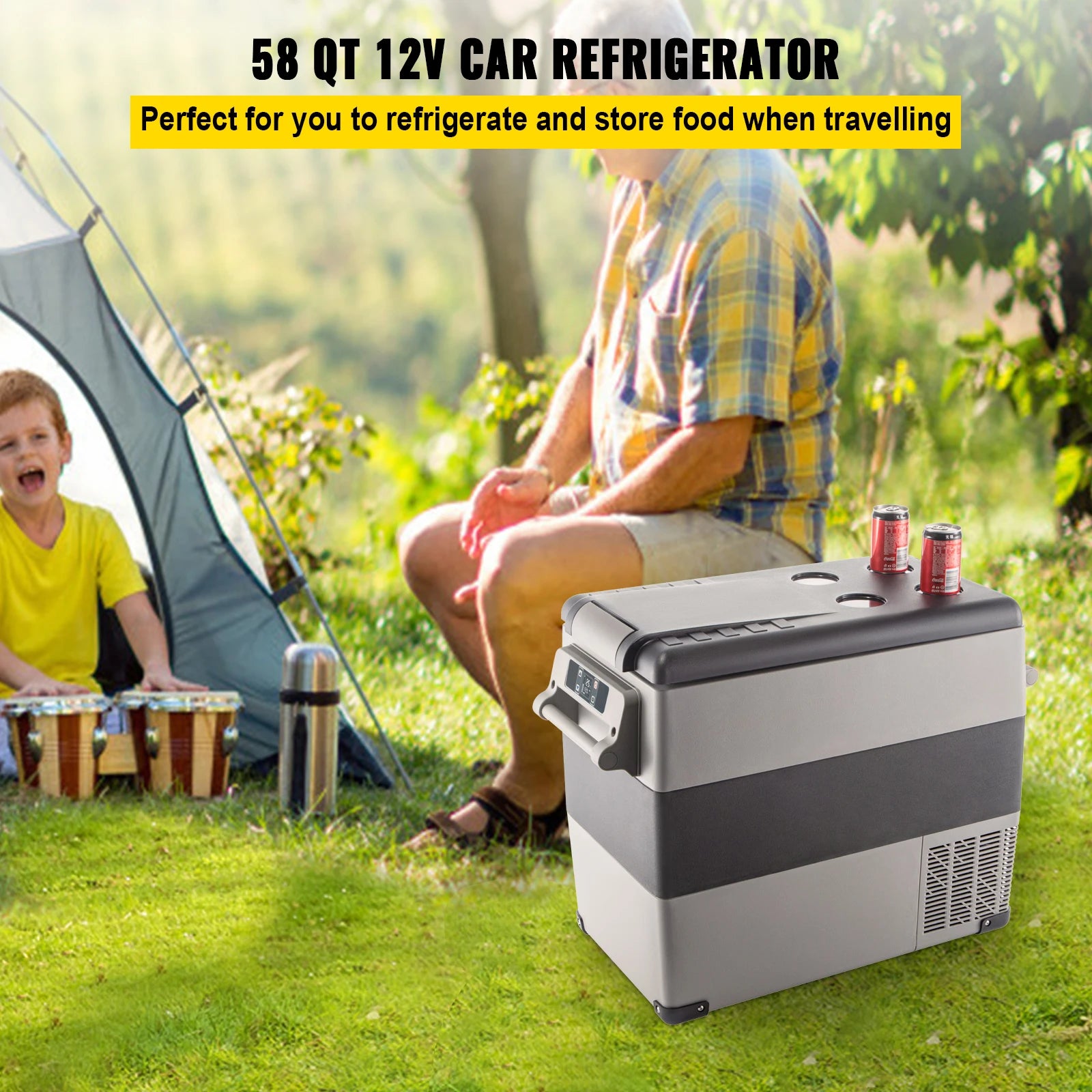Mini Frigo Portable – 20L à 55L avec Compresseur pour Voiture, Camping & Plage