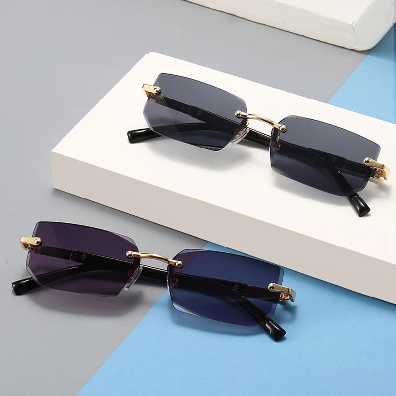 Lunettes de Soleil Sans Monture – Unisexe Petit Carré Été