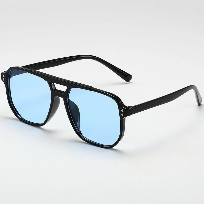 Lunettes de Soleil Vintage Grandes – Unisexe Carré Verres Noirs UV400