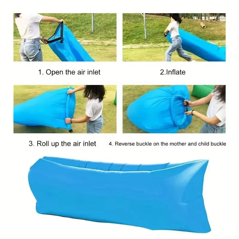Canapé Gonflable Portable – Fauteuil Air Sofa Plage & Camping