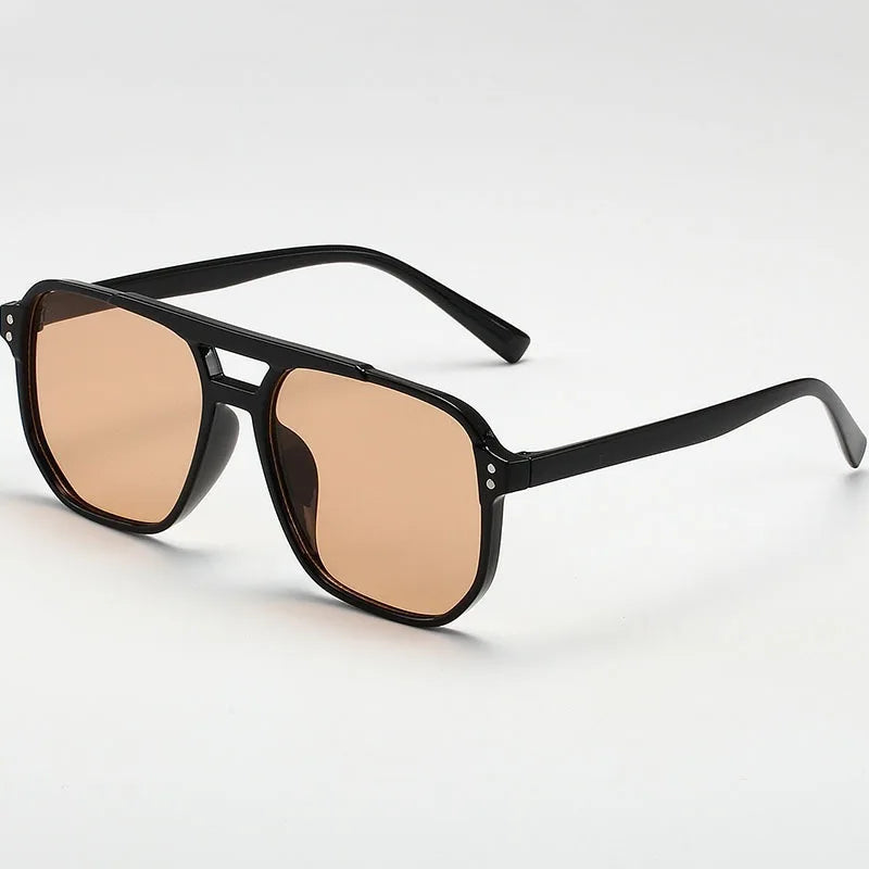 Lunettes de Soleil Vintage Grandes – Unisexe Carré Verres Noirs UV400