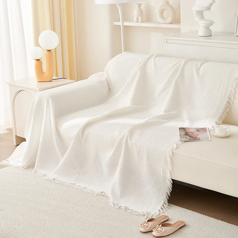 Plaid Nordique Multi-Usage – Couverture de Plage & Pique-Nique en Lin