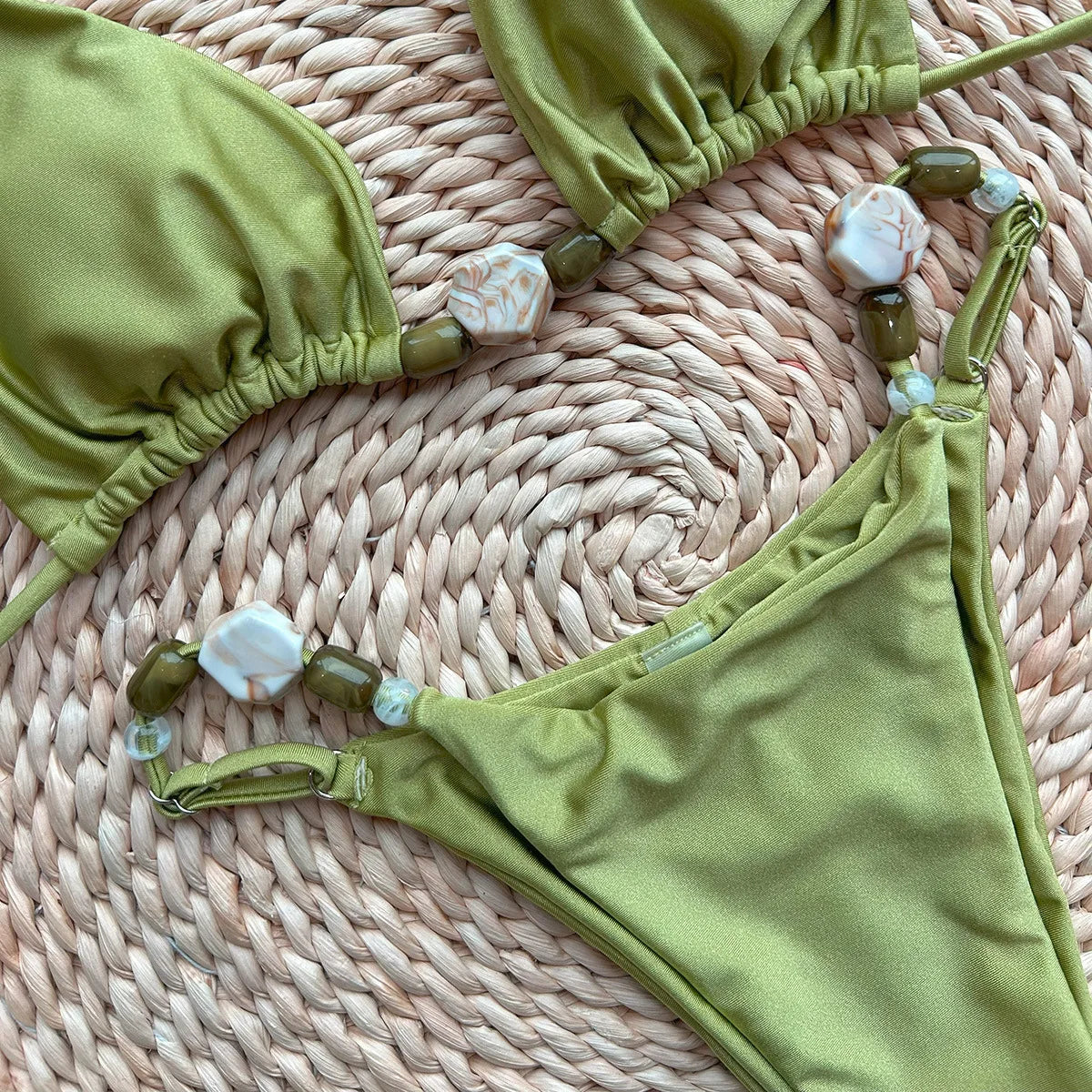 Bikini 2025 – Maillot deux Pièce Couleur Unie Femme