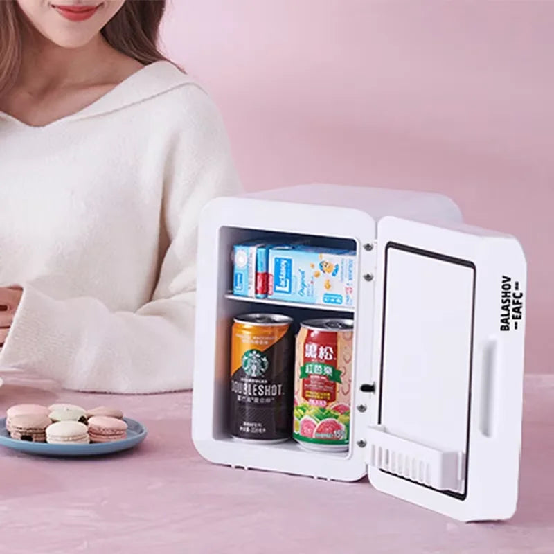 Mini Frigo Maquillage 4L avec Miroir LED – Cosmétique & Soins à Domicile ou en Voiture Glacière Portable