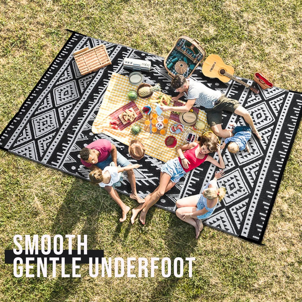 Tapis Extérieur Imperméable – Bohème Réversible pour Terrasse & Camping