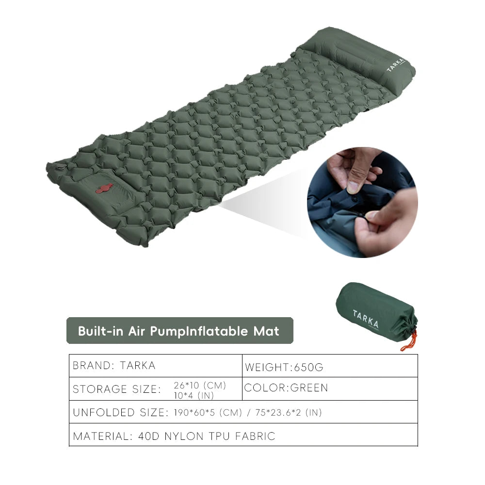 Matelas Camping Gonflable Auto-Gonflant – Coussin Intégré Outdoor