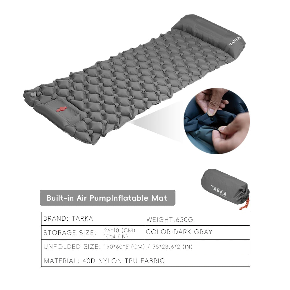 Matelas Camping Gonflable Auto-Gonflant – Coussin Intégré Outdoor