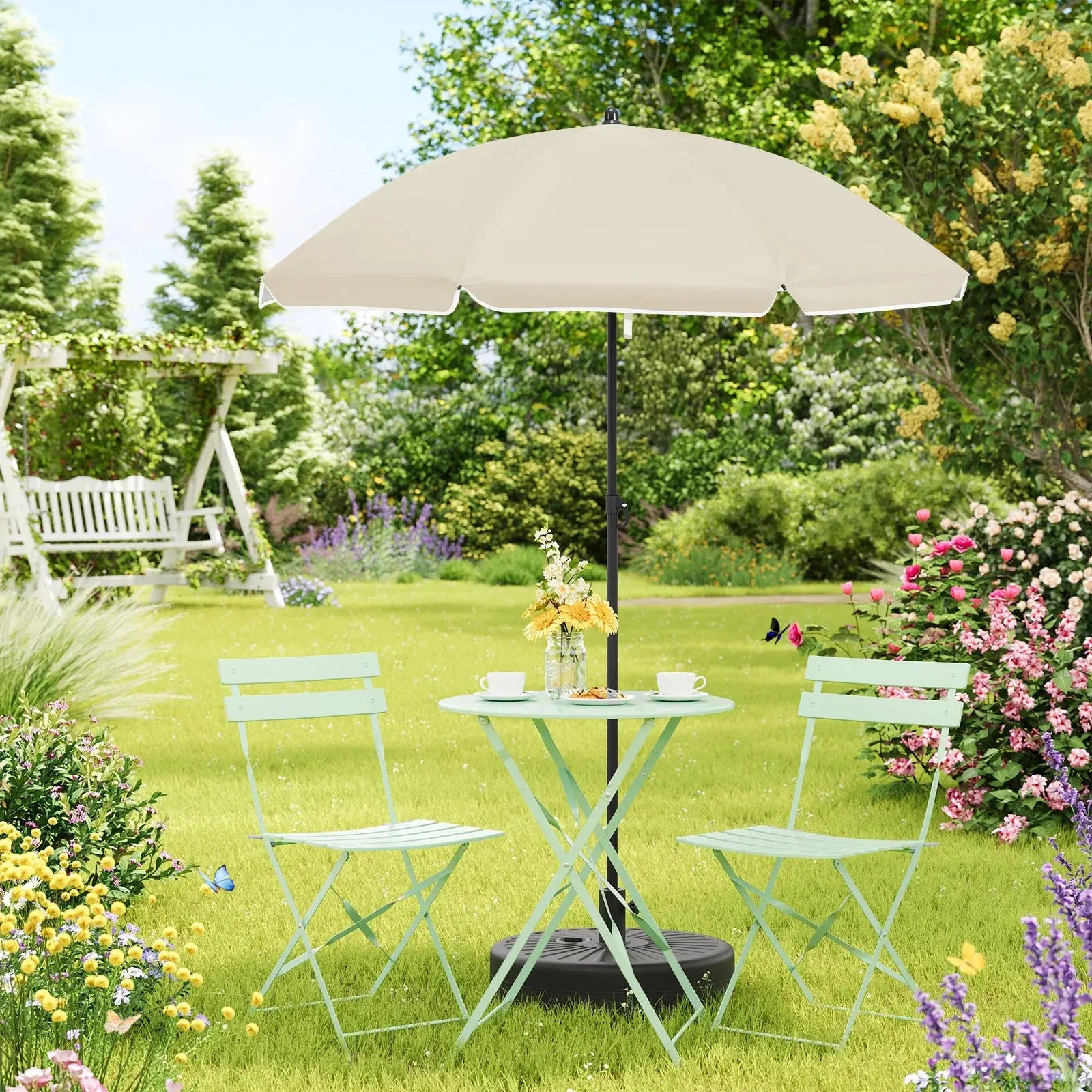 Parasol de Plage Rond – Résistant UV & Imperméable Le petit Souk