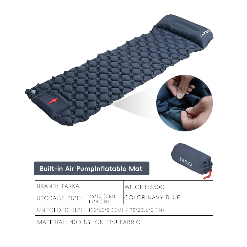 Matelas Camping Gonflable Auto-Gonflant – Coussin Intégré Outdoor
