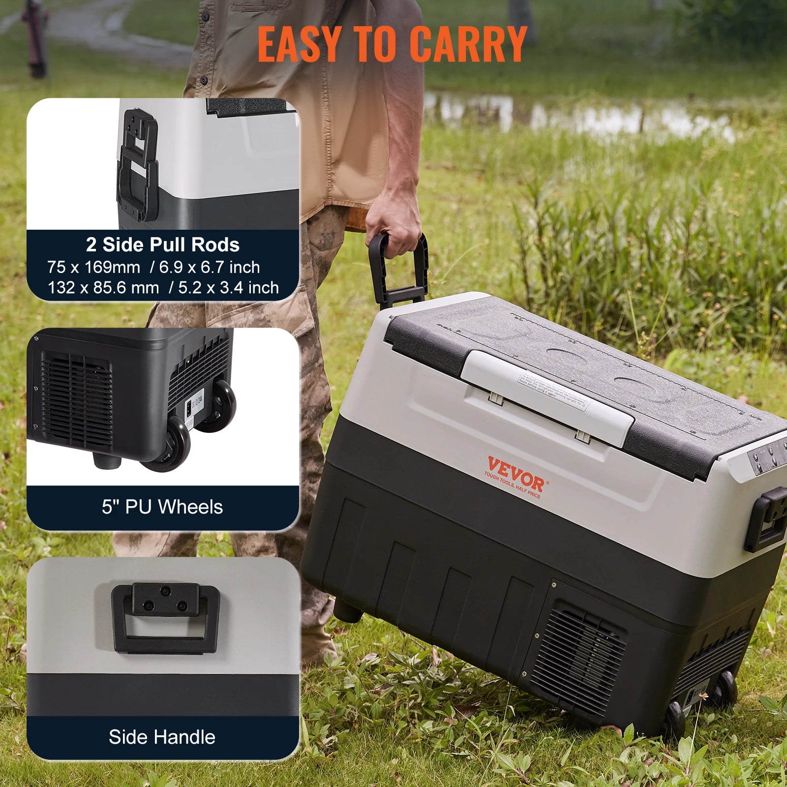 Réfrigérateur Portable 35L/45L/55L – Compresseur, Roues & Poignée Repliable
