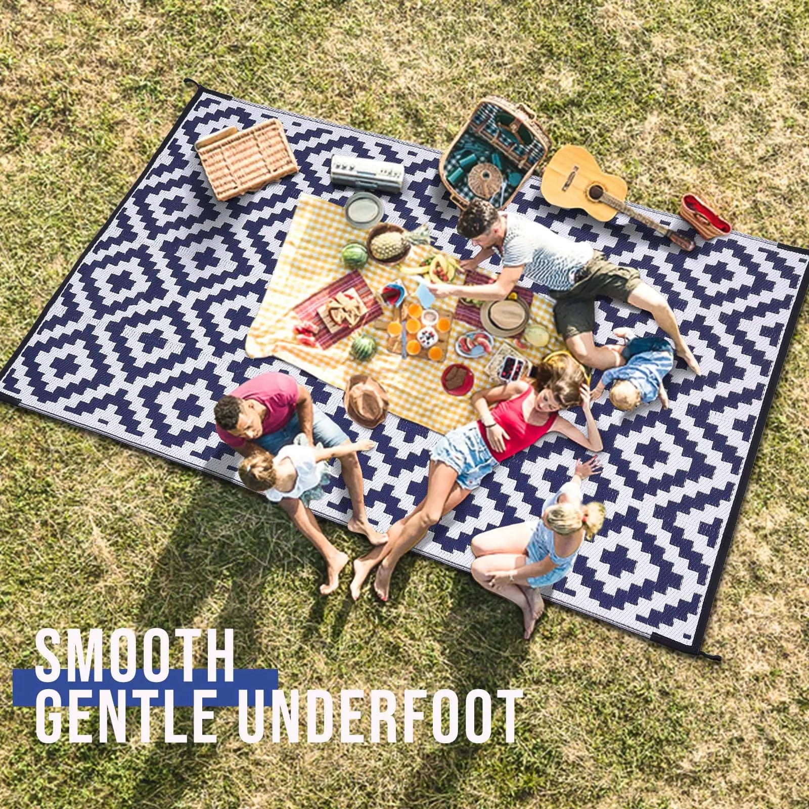 Tapis Extérieur – Réversible & Imperméable pour Terrasse & Pique-Nique