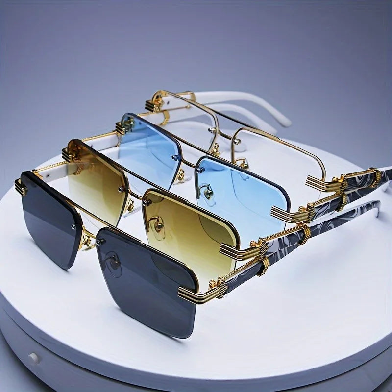 Lunettes de Soleil Sans Monture – Unisexe Carré Classique Été