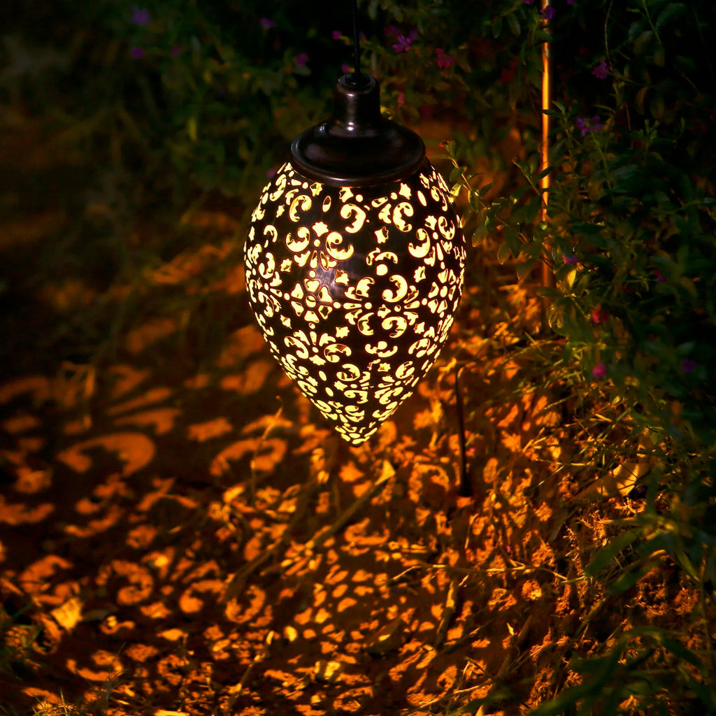 Lanterne Solaire LED Suspendue – Forme Olive IP44 Étanche Le petit Souk