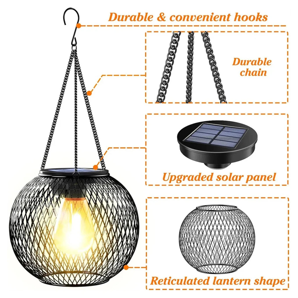 Lanterne Solaire LED avec Capteur – Étanche & Décorative