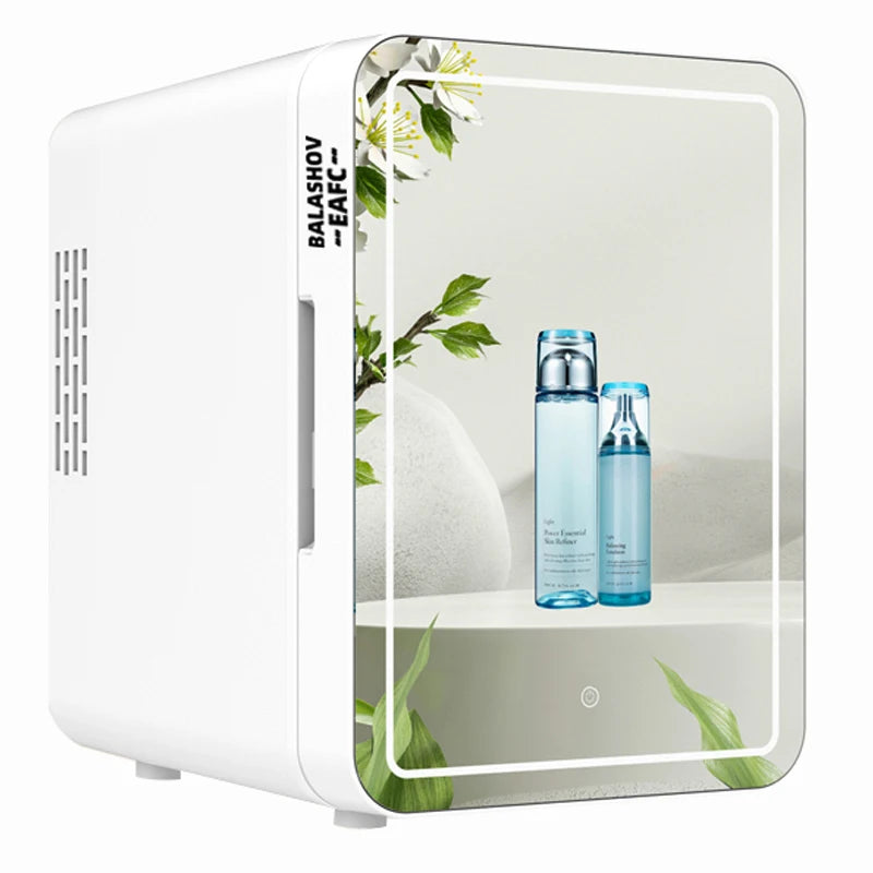 Mini Frigo Maquillage 4L avec Miroir LED – Cosmétique & Soins à Domicile ou en Voiture Glacière Portable
