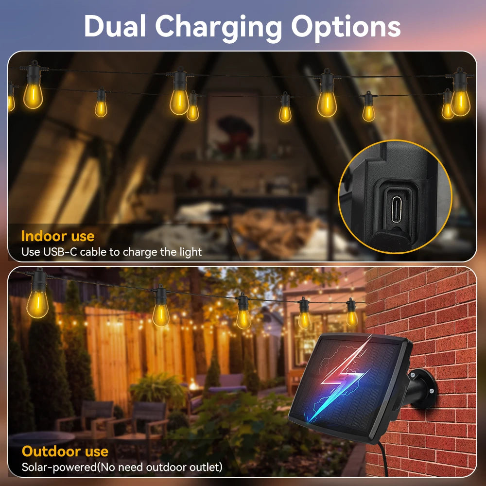 Guirlande Solaire LED 15M – Lumière Extérieure Étanche IP65 Le petit Souk