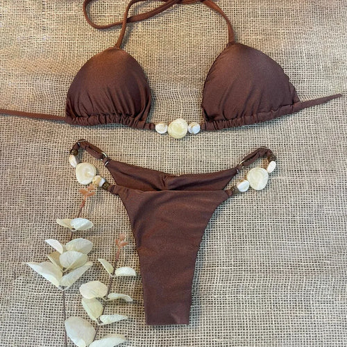 Bikini 2025 – Maillot deux Pièce Couleur Unie Femme