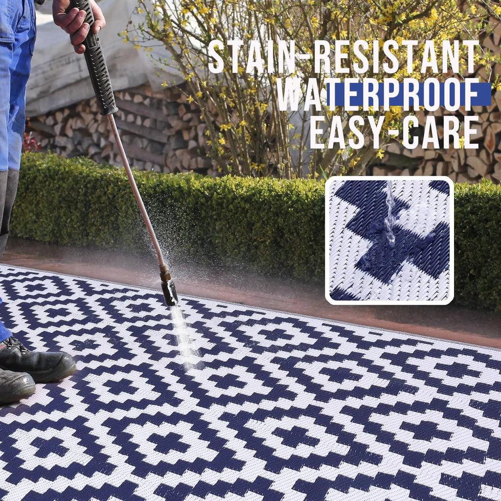 Tapis Extérieur – Réversible & Imperméable pour Terrasse & Pique-Nique