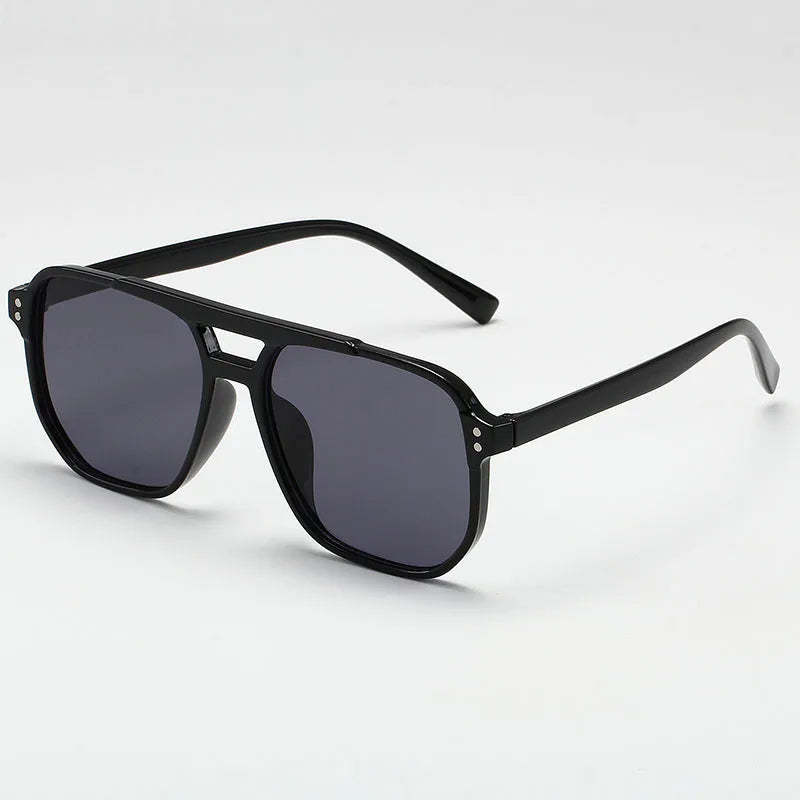Lunettes de Soleil Vintage Grandes – Unisexe Carré Verres Noirs UV400