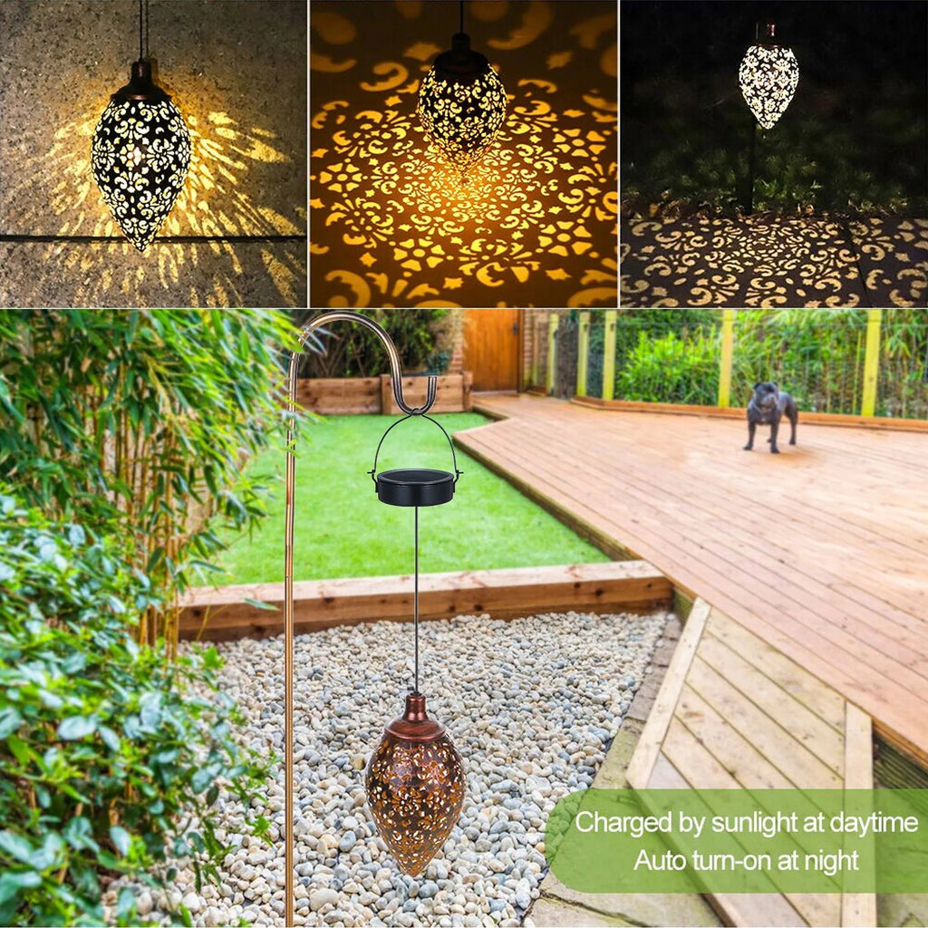 Lanterne Solaire LED Suspendue – Forme Olive IP44 Étanche Le petit Souk