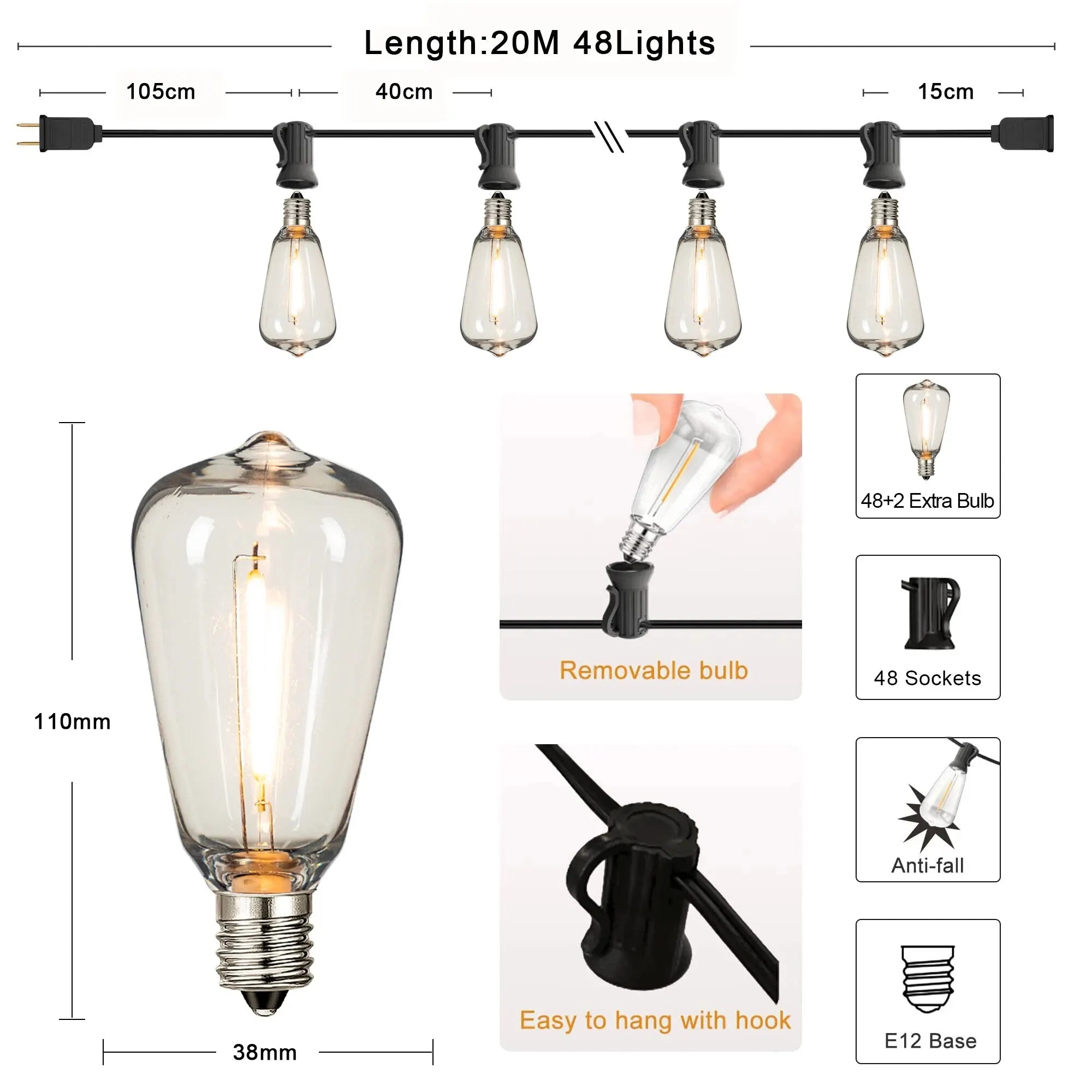 Guirlande Lumineuse LED Extérieure Étanche – Intensité Variable Le petit Souk