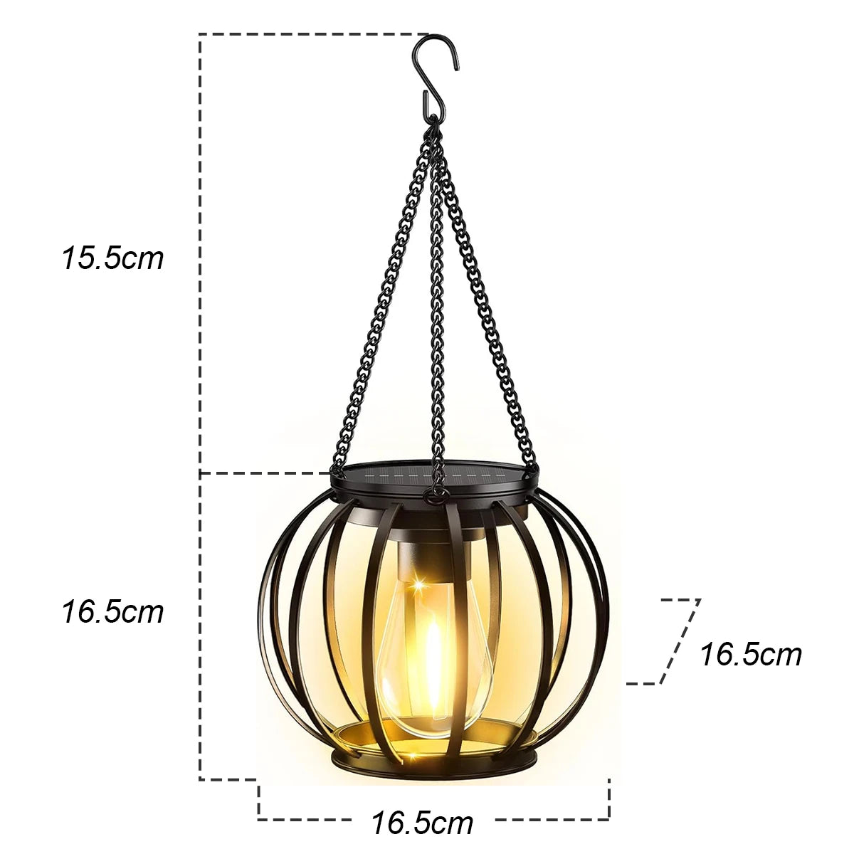 Lanterne Solaire LED avec Capteur – Étanche & Décorative