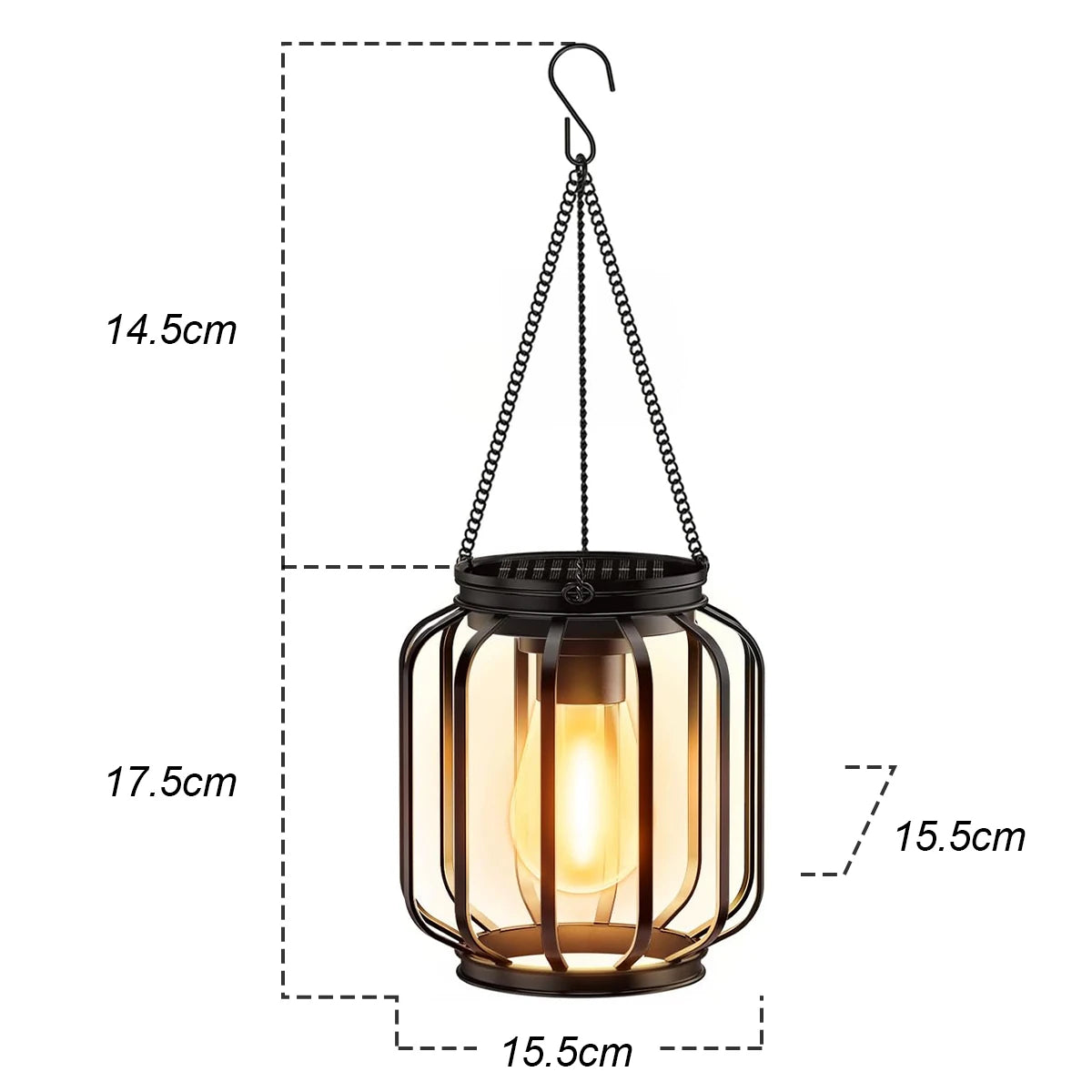 Lanterne Solaire LED avec Capteur – Étanche & Décorative