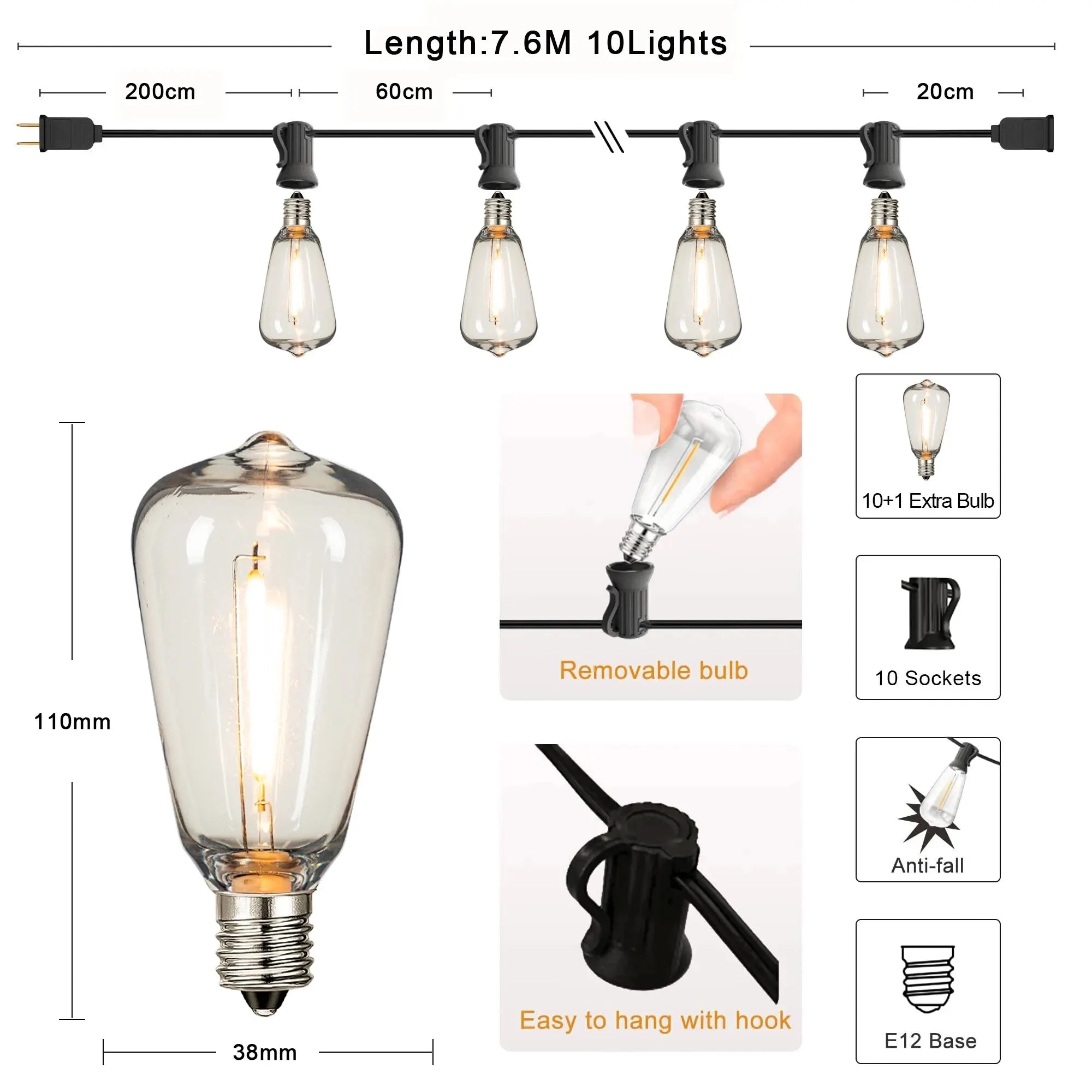 Guirlande Lumineuse LED Extérieure Étanche – Intensité Variable Le petit Souk