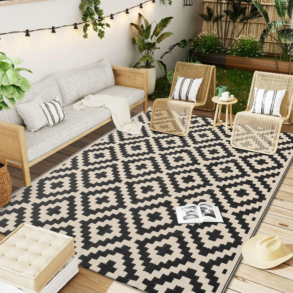 Tapis Extérieur – Réversible & Imperméable pour Terrasse & Pique-Nique